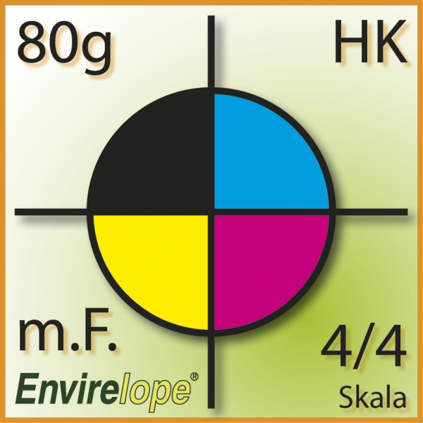 BU DL HK MF 80, Envirolope, 4/4 farbig ISO-Skala bedruckt